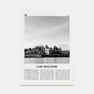 Lake Maggiore Travel B&W Poster