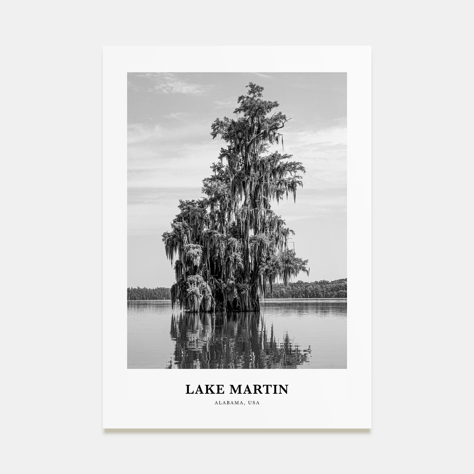 Lake Martin Portrait B&W No 1 Poster