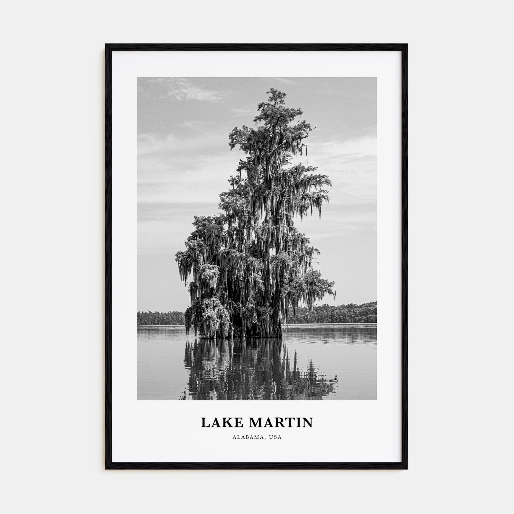 Lake Martin Portrait B&W No 1 Poster