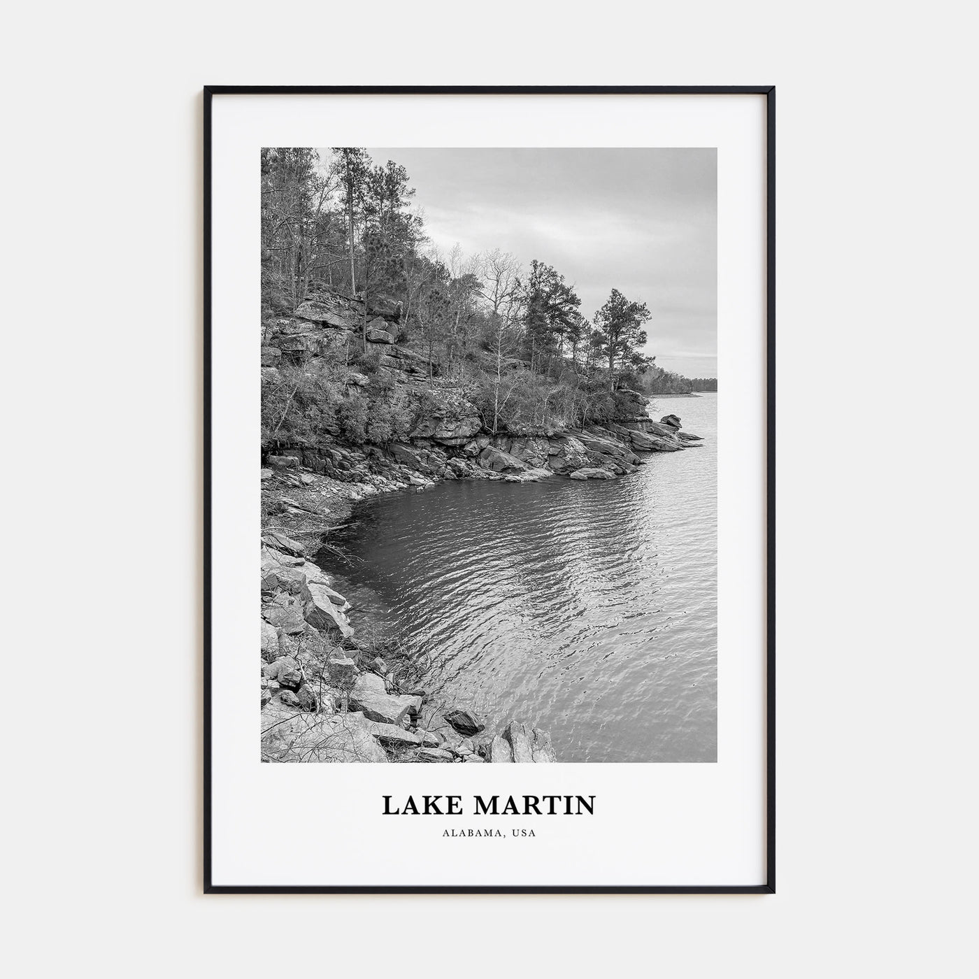 Lake Martin Portrait B&W No 2 Poster