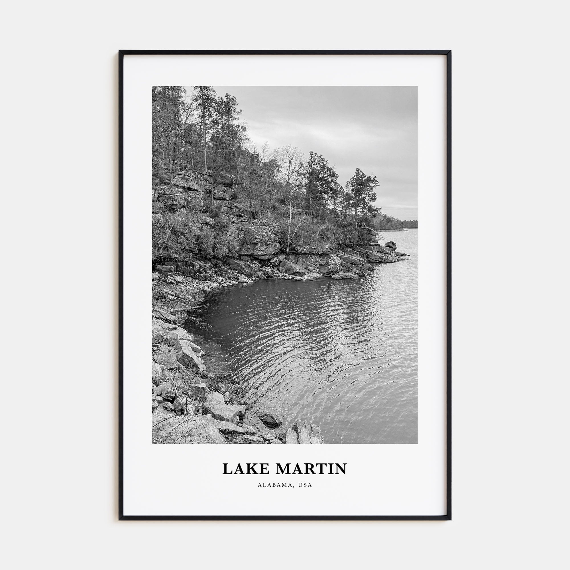 Lake Martin Portrait B&W No 2 Poster