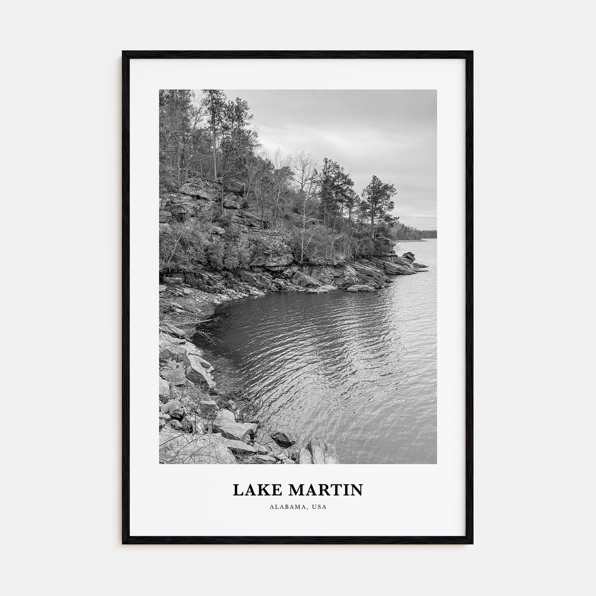 Lake Martin Portrait B&W No 2 Poster