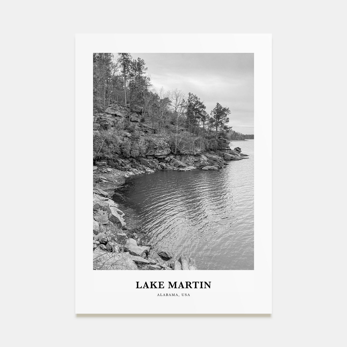 Lake Martin Portrait B&W No 2 Poster