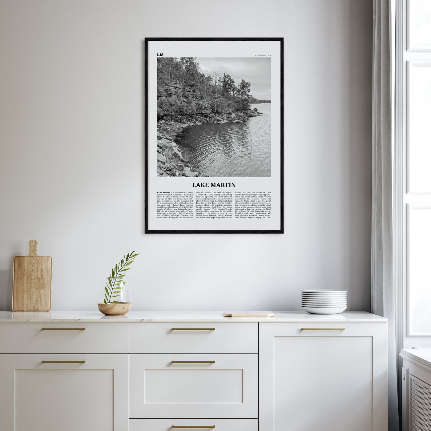 Lake Martin Travel B&W No 1 Poster