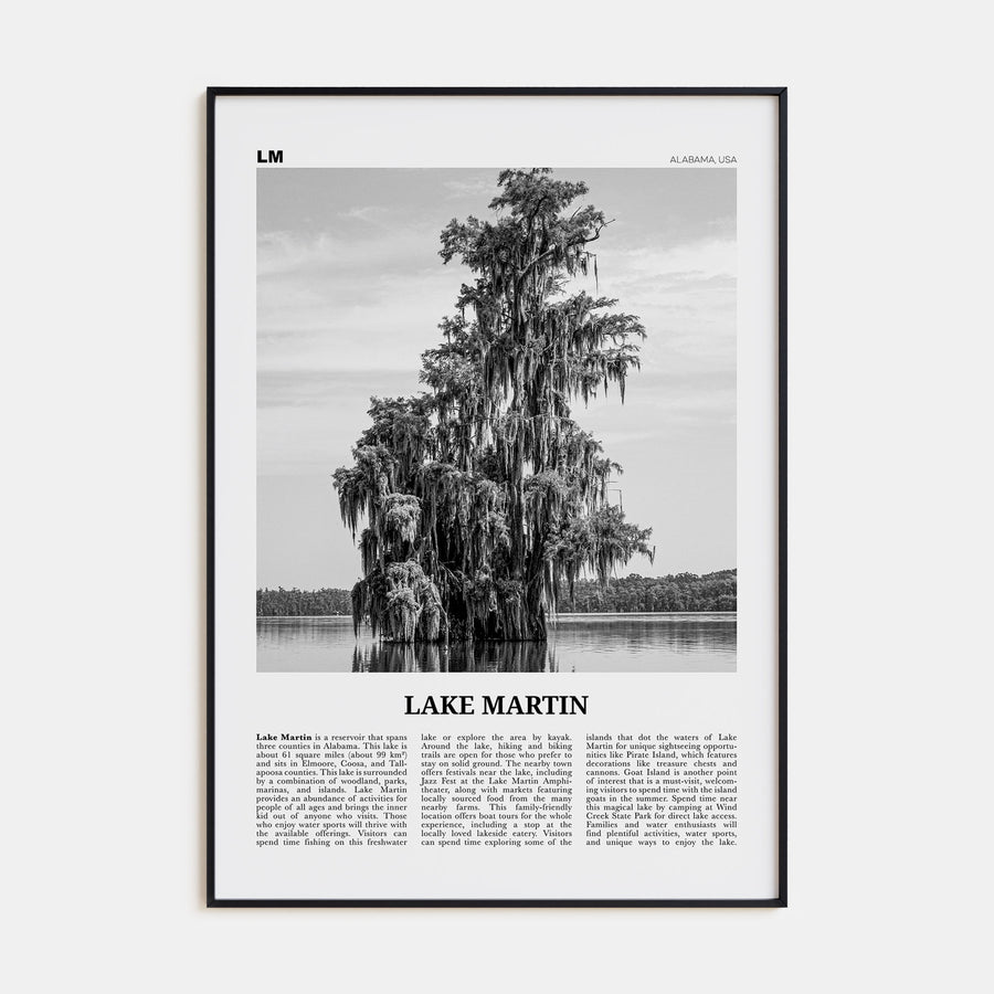 Lake Martin Travel B&W No 2 Poster