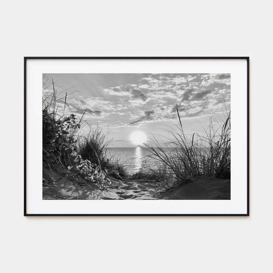 Lake Michigan Landscape B&W Poster