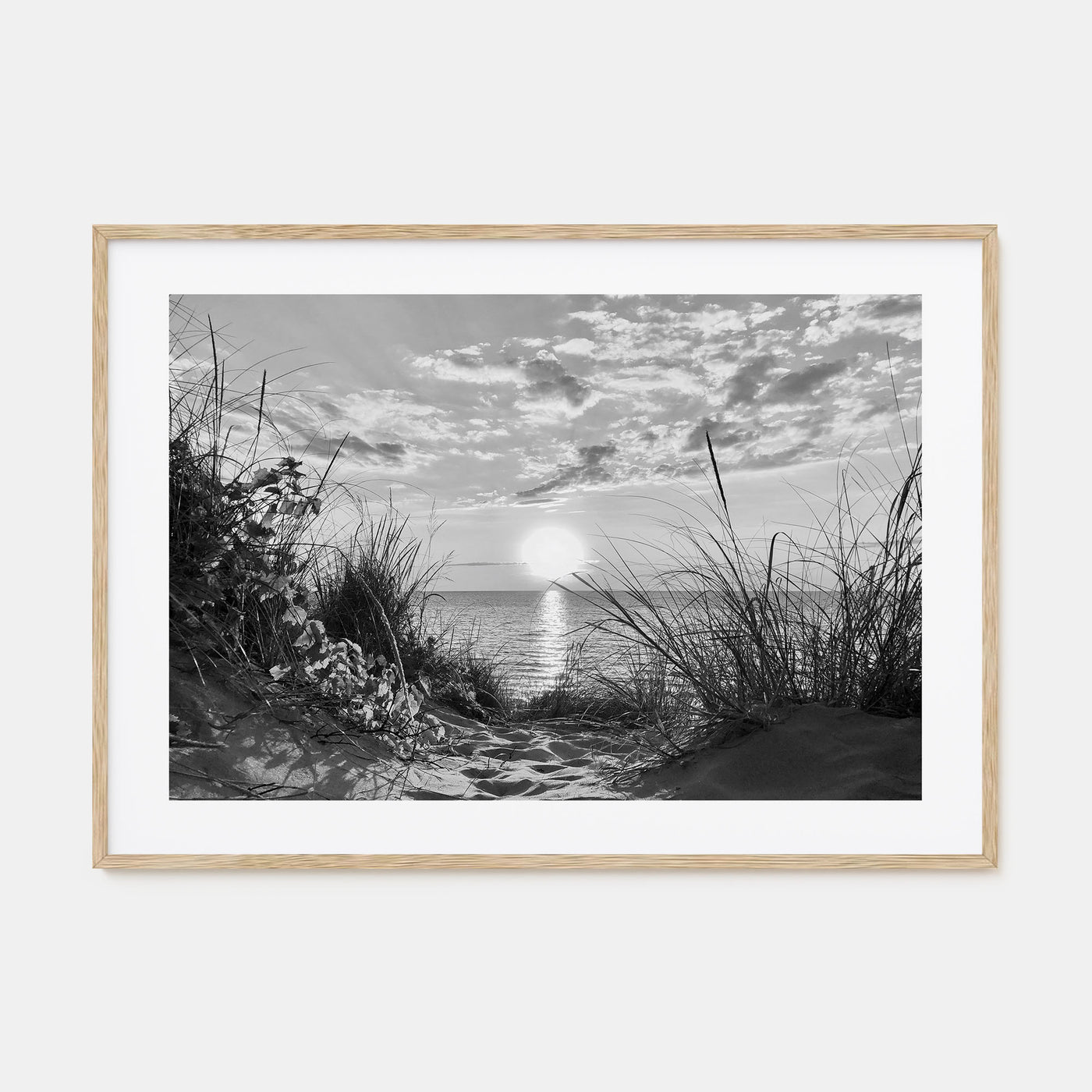 Lake Michigan Landscape B&W Poster