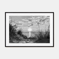 Lake Michigan Landscape B&W Poster
