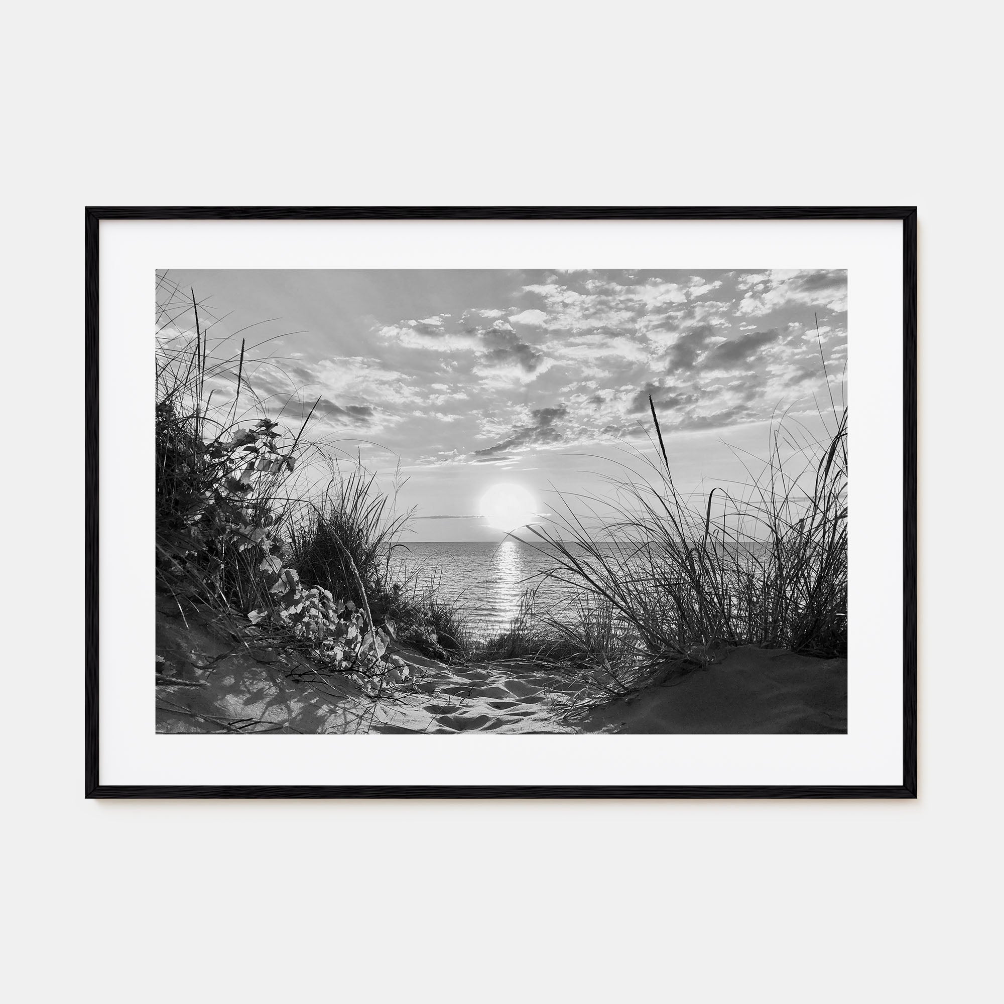 Lake Michigan Landscape B&W Poster