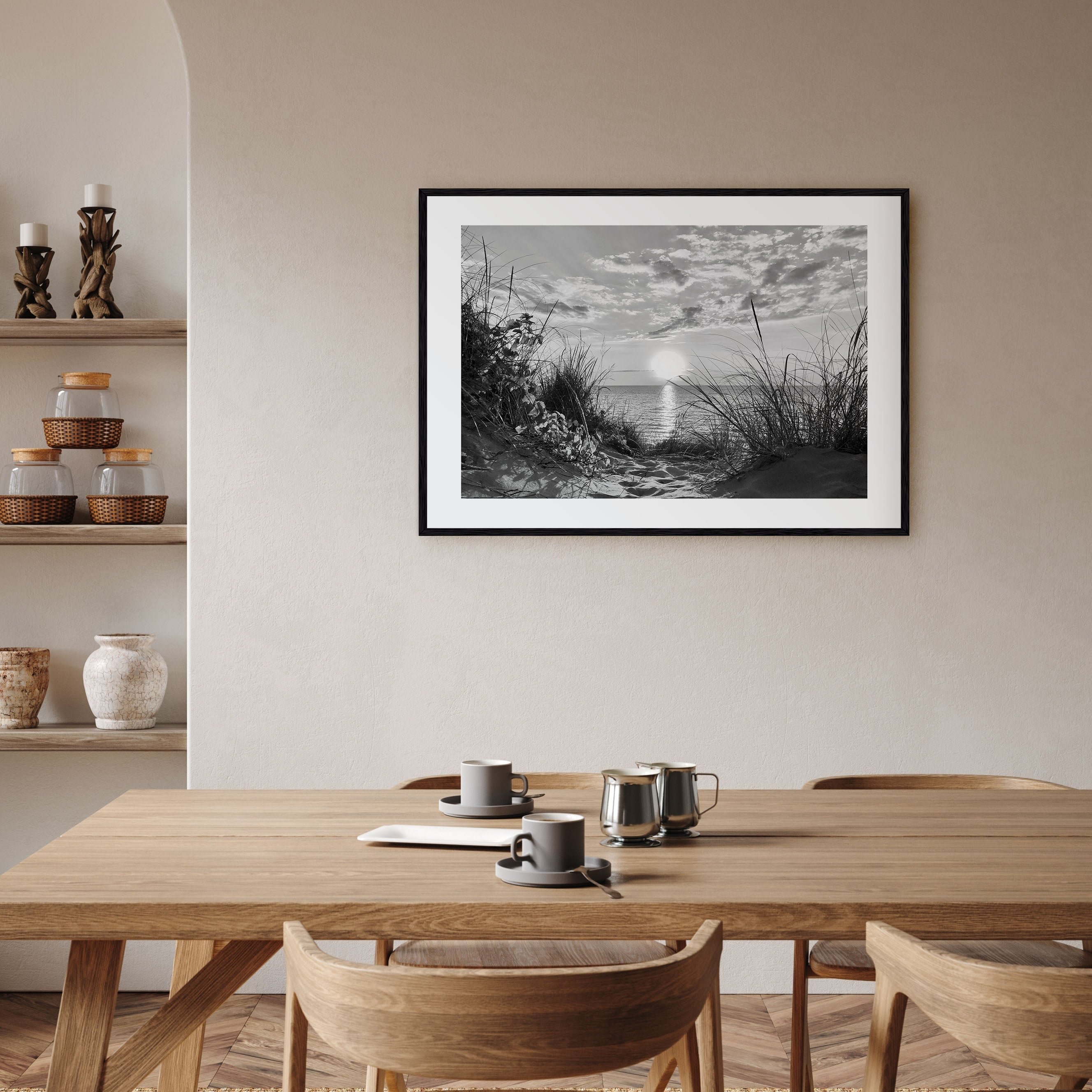 Lake Michigan Landscape B&W Poster