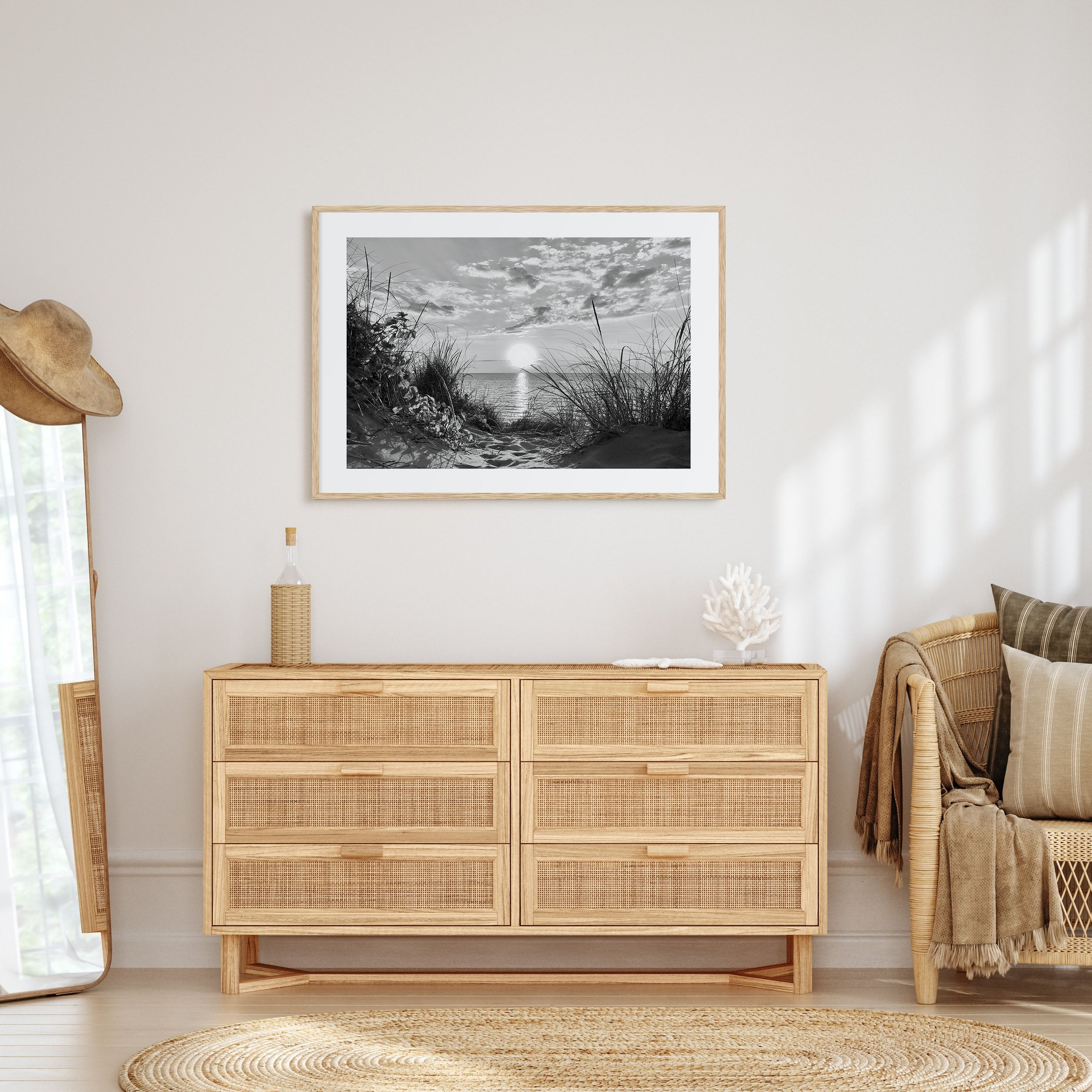 Lake Michigan Landscape B&W Poster