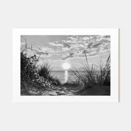 Lake Michigan Landscape B&W Poster