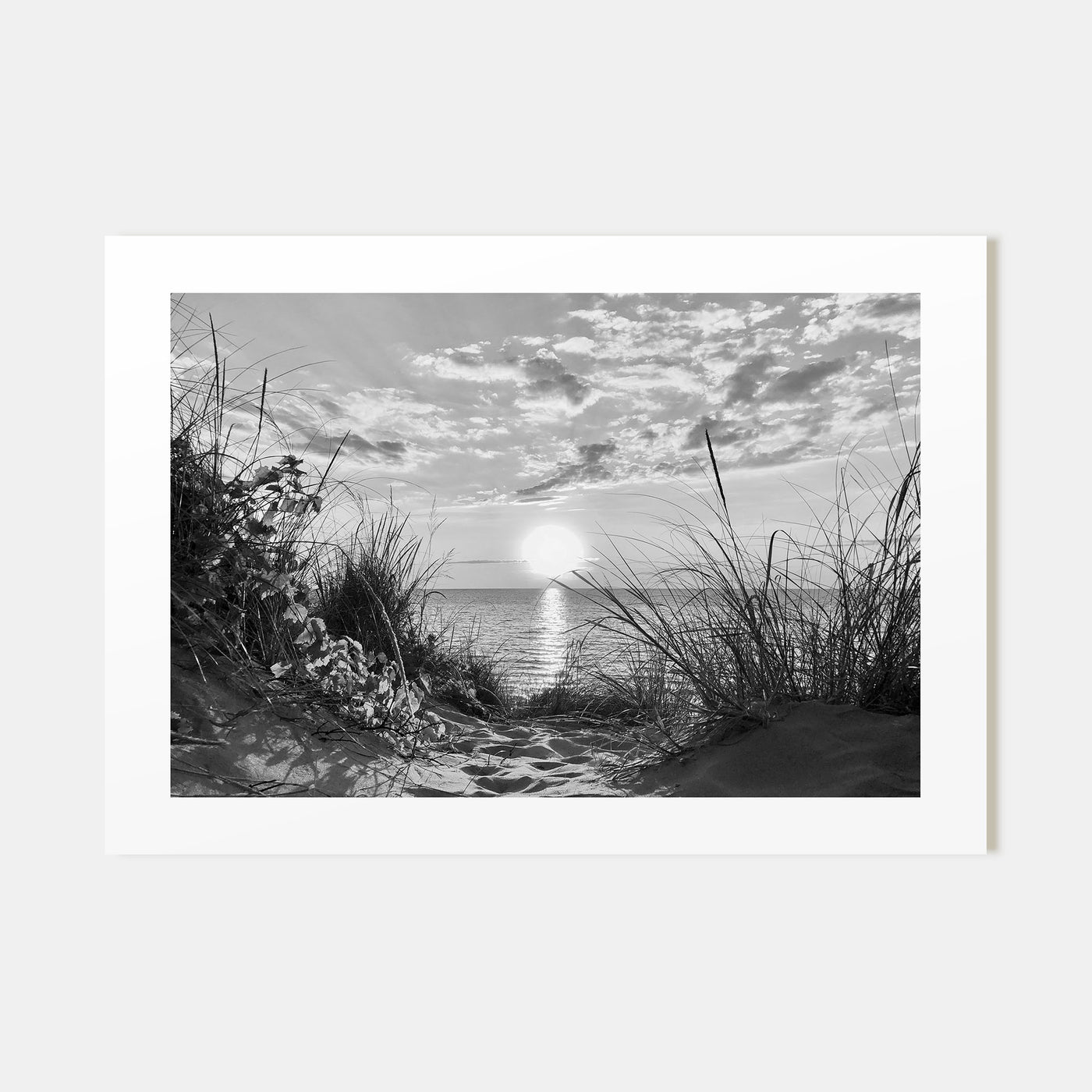 Lake Michigan Landscape B&W Poster