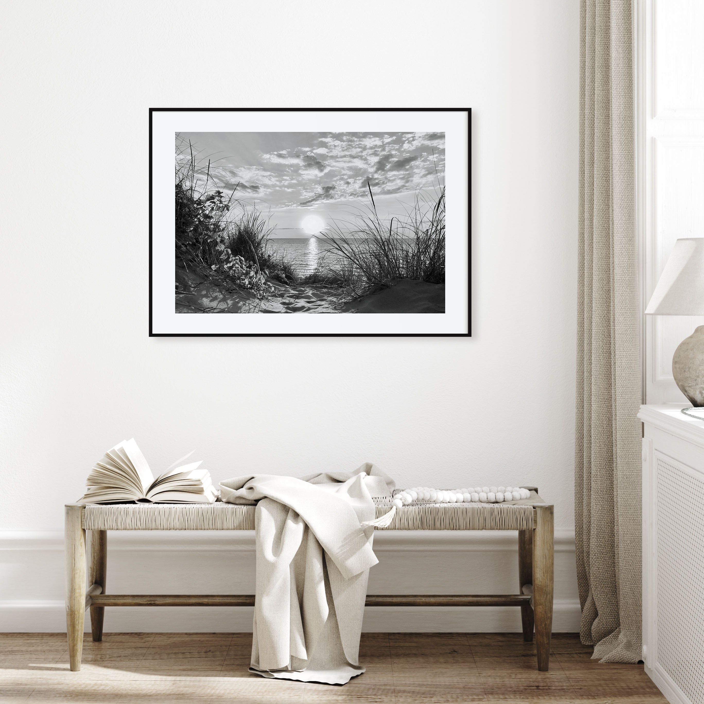 Lake Michigan Landscape B&W Poster