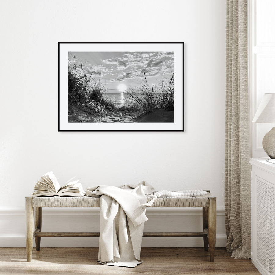 Lake Michigan Landscape B&W Poster