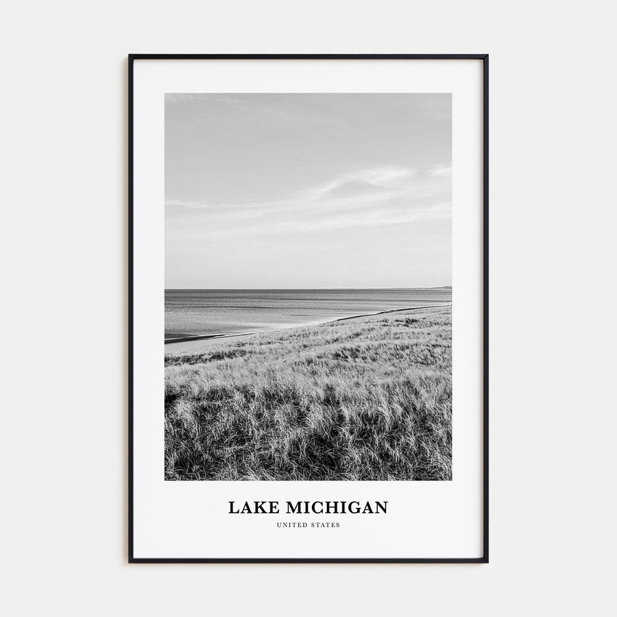 Lake Michigan Portrait B&W Poster