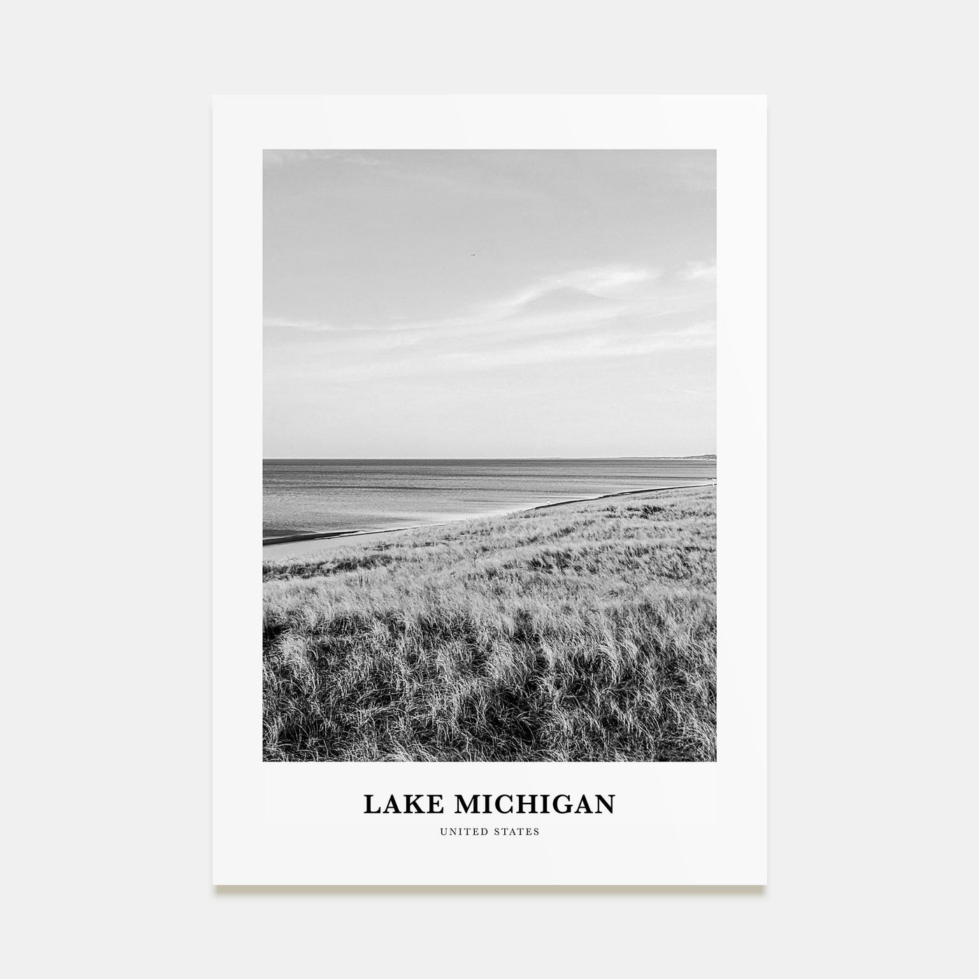 Lake Michigan Portrait B&W Poster