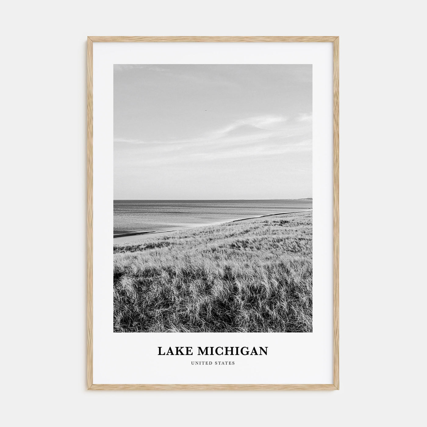Lake Michigan Portrait B&W Poster