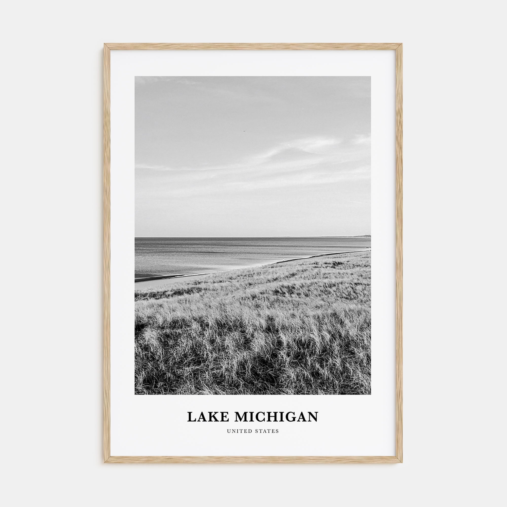 Lake Michigan Portrait B&W Poster