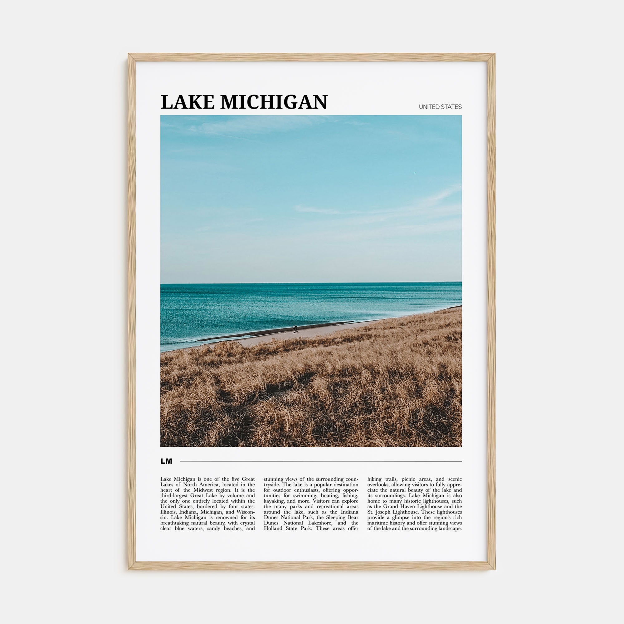 Lake Michigan Travel Color Poster
