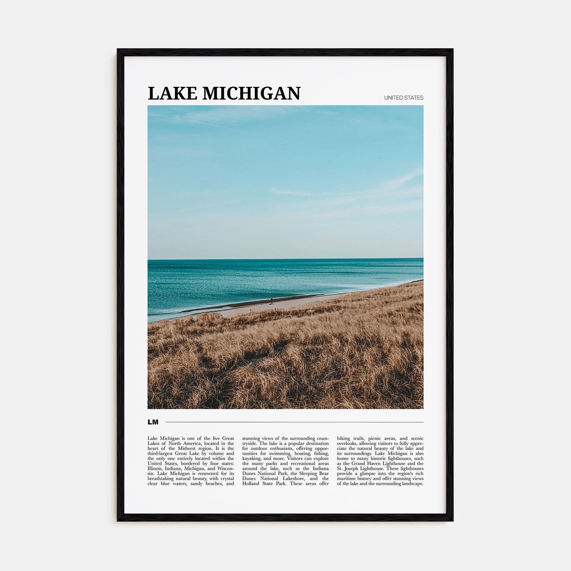 Lake Michigan Travel Color Poster