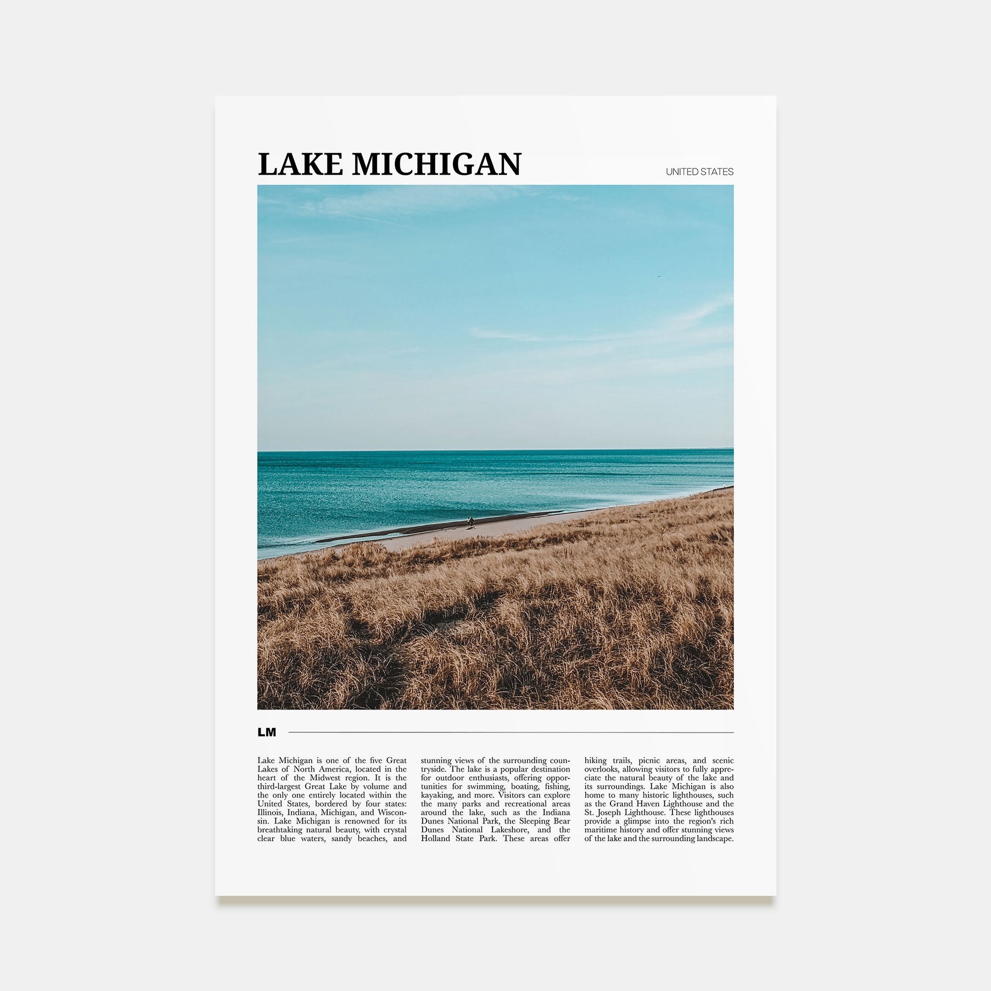 Lake Michigan Travel Color Poster