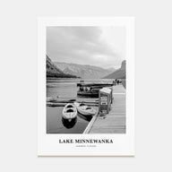 Lake Minnewanka Portrait B&W Poster