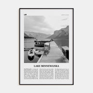 Lake Minnewanka Travel B&W Poster