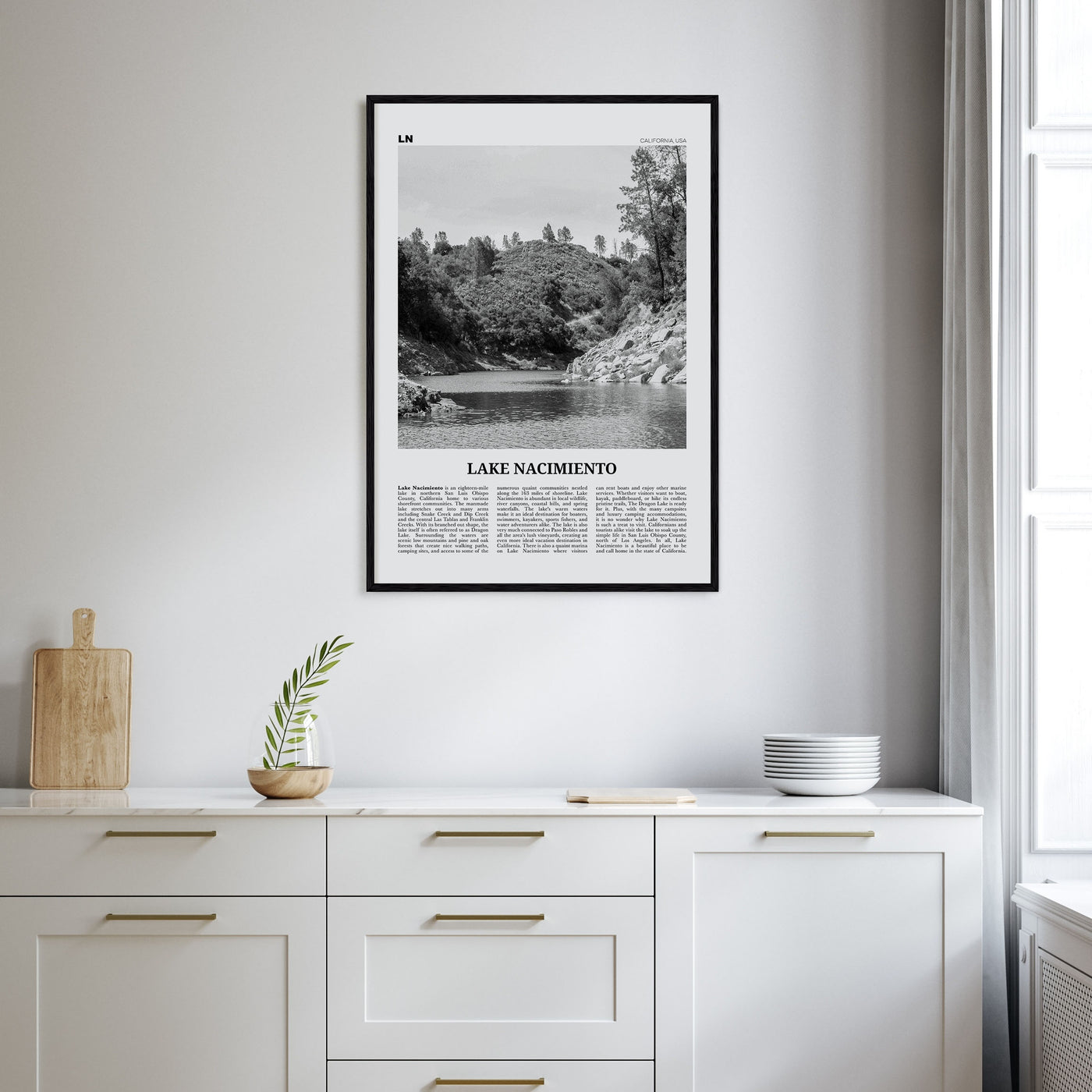 Lake Nacimiento Travel B&W Poster