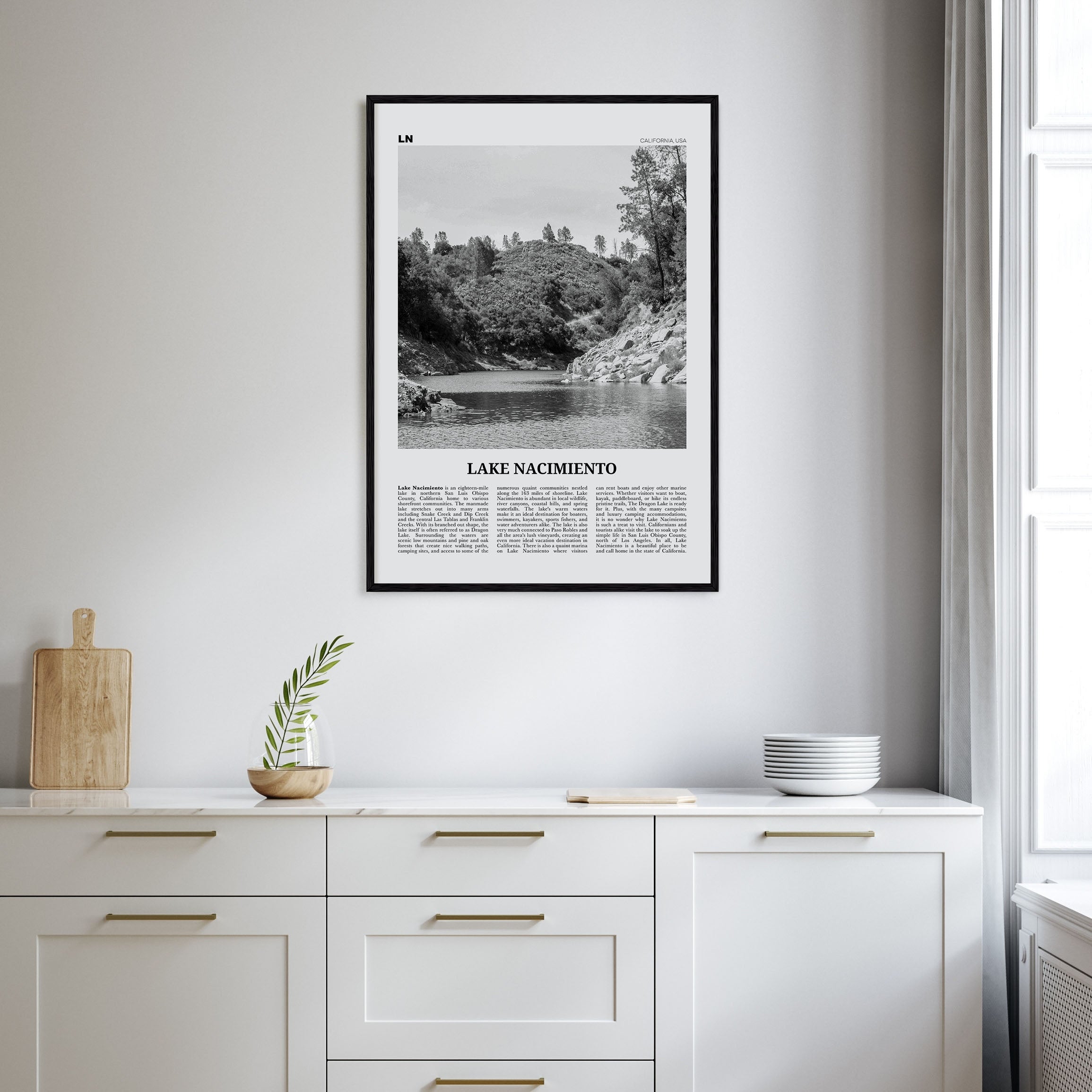 Lake Nacimiento Travel B&W Poster
