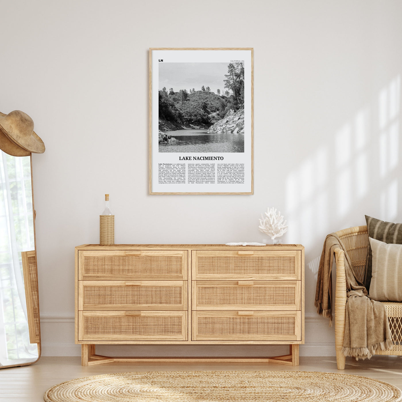 Lake Nacimiento Travel B&W Poster