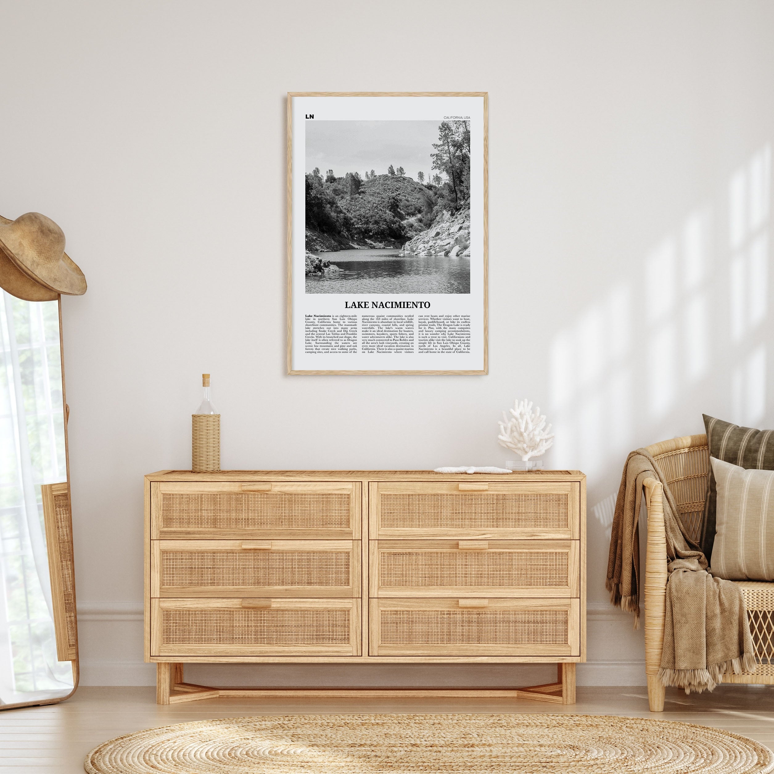 Lake Nacimiento Travel B&W Poster