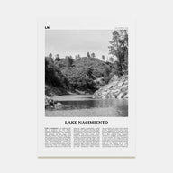 Lake Nacimiento Travel B&W Poster