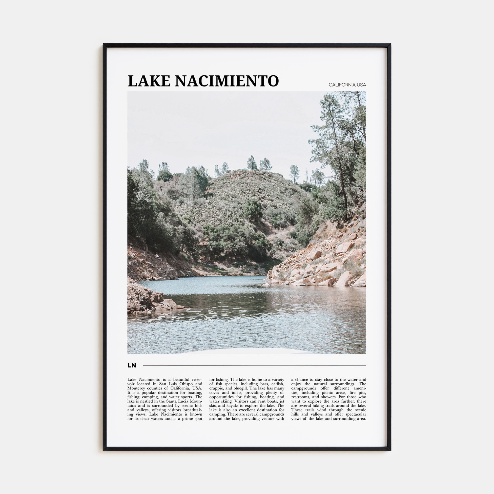 Lake Nacimiento Travel Color Poster