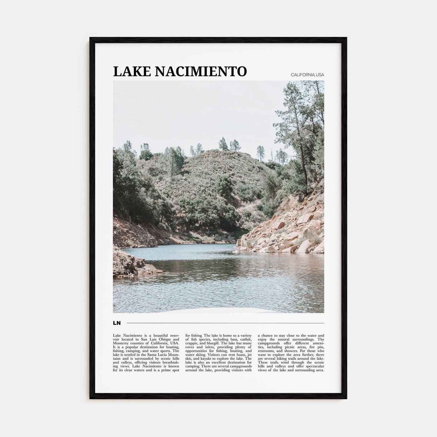 Lake Nacimiento Travel Color Poster