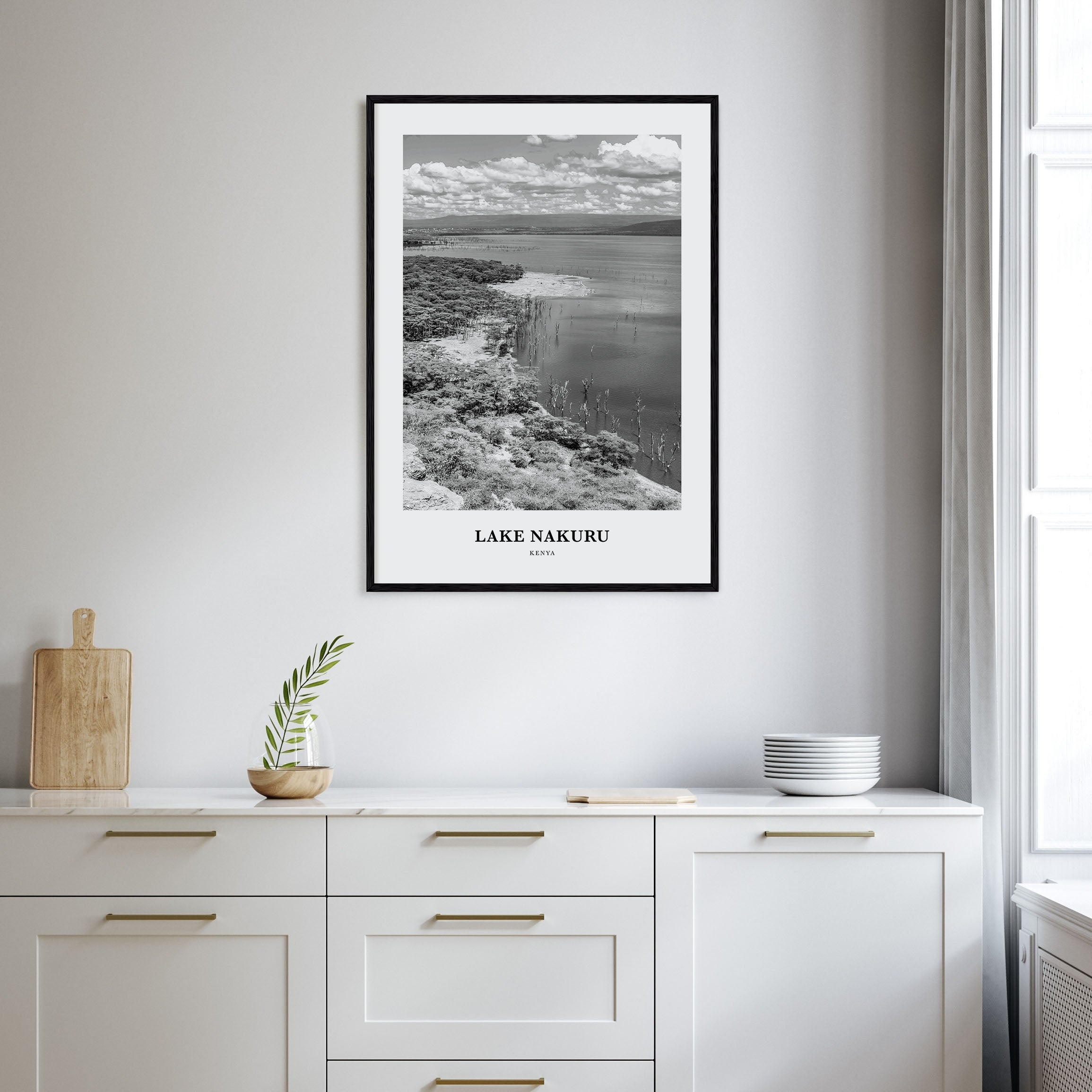 Lake Nakuru Portrait B&W Poster