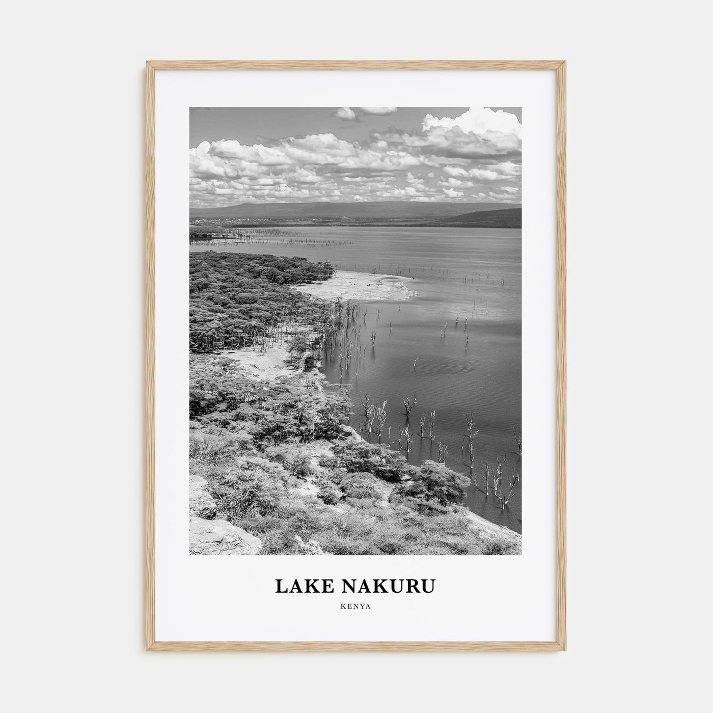Lake Nakuru Portrait B&W Poster