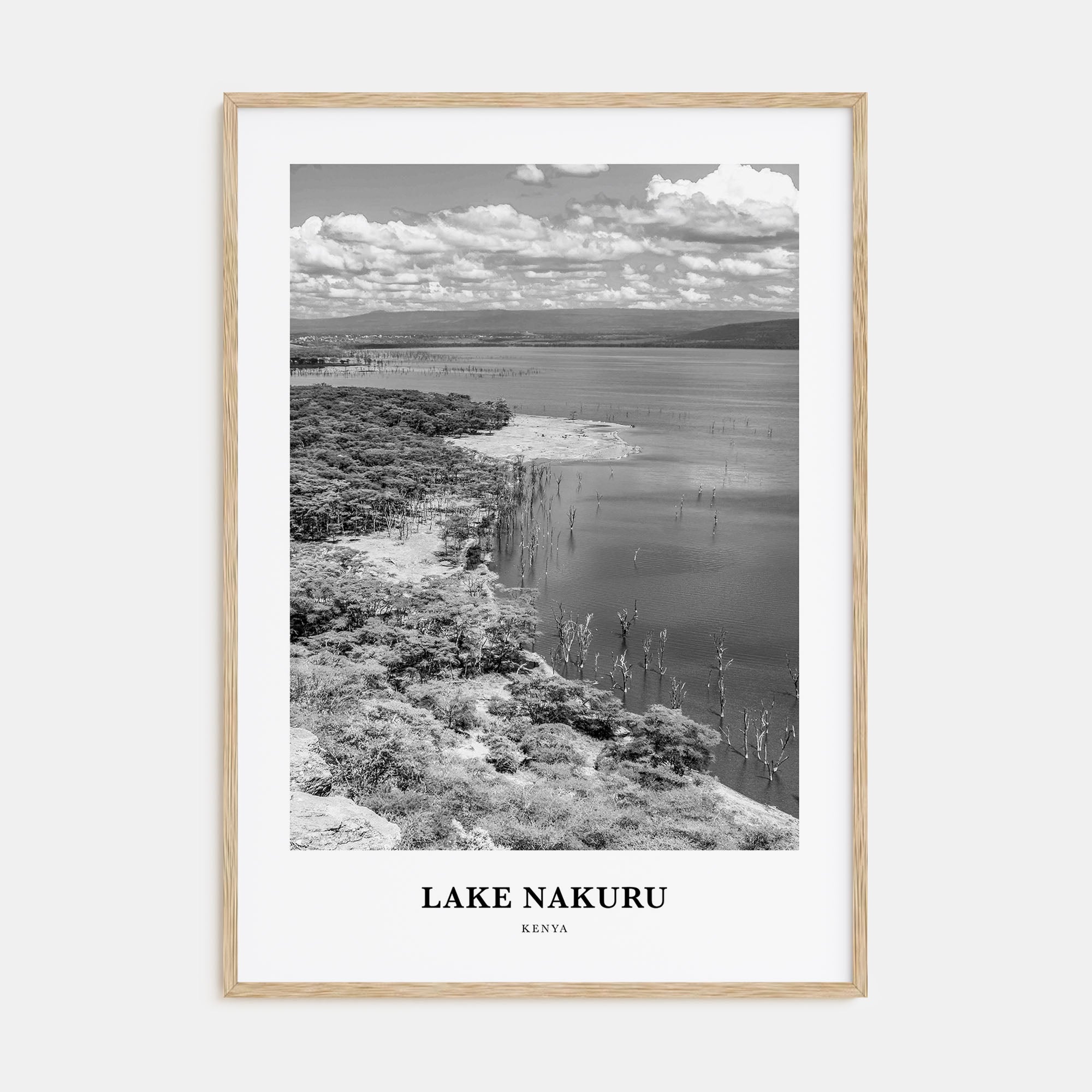 Lake Nakuru Portrait B&W Poster