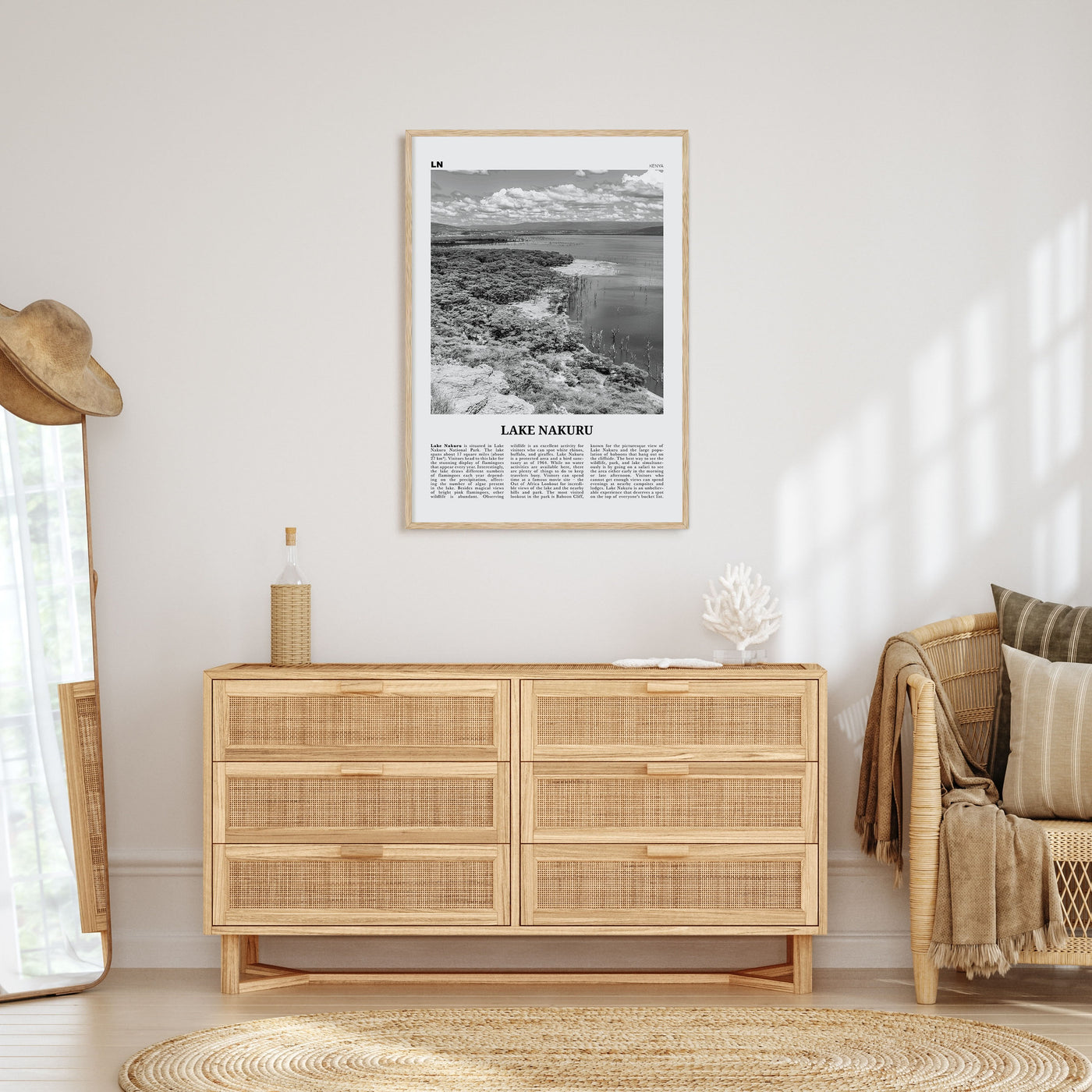 Lake Nakuru Travel B&W Poster