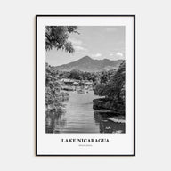 Lake Nicaragua Portrait B&W Poster