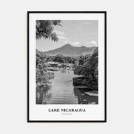 Lake Nicaragua Portrait B&W Poster