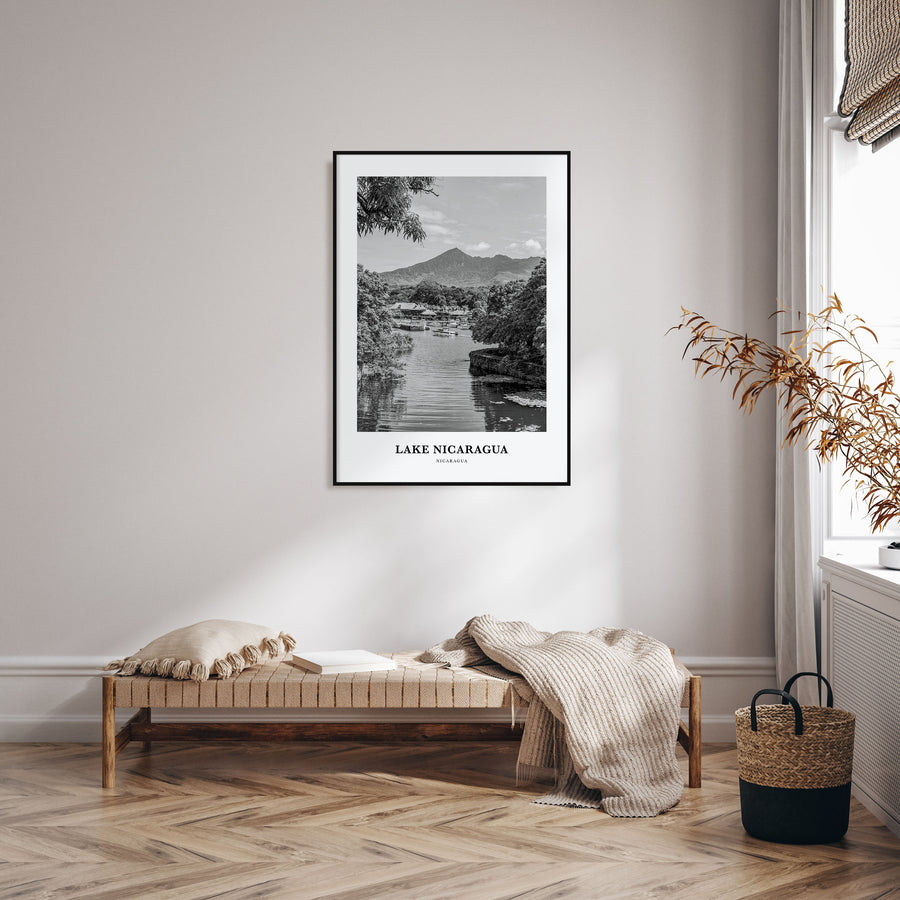Lake Nicaragua Portrait B&W Poster
