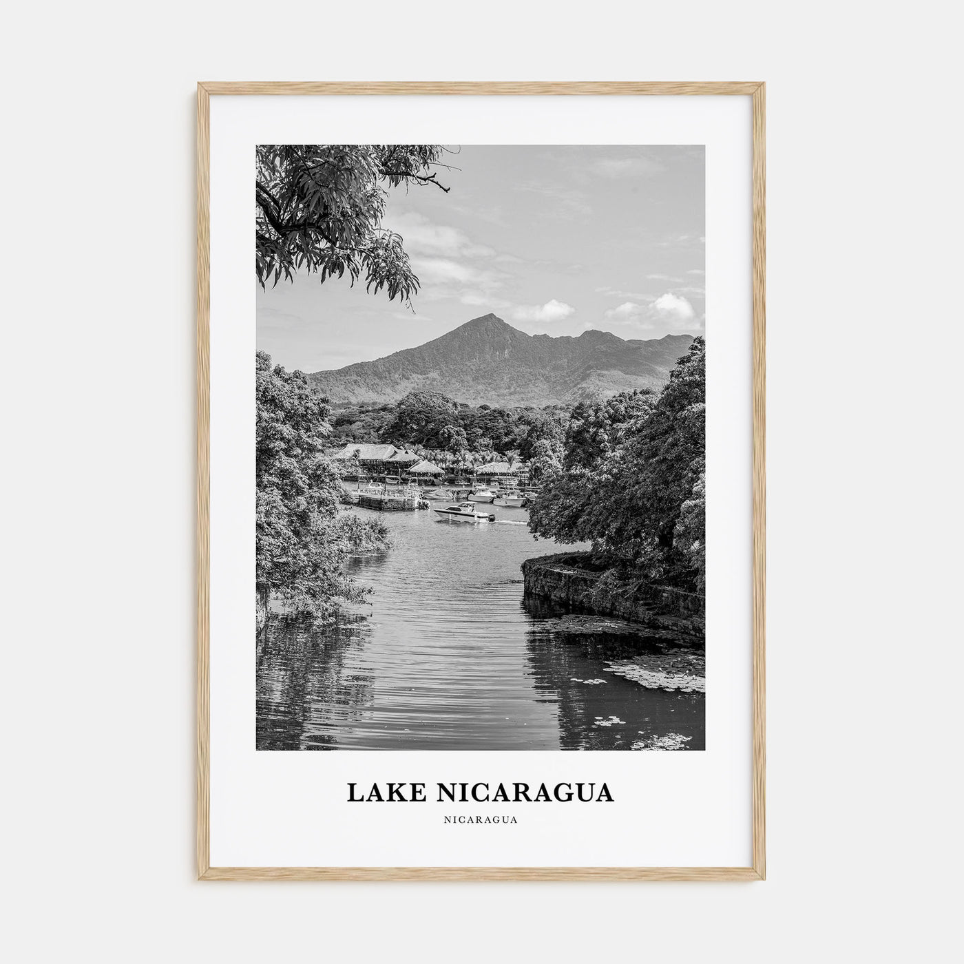 Lake Nicaragua Portrait B&W Poster