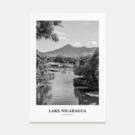 Lake Nicaragua Portrait B&W Poster