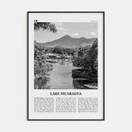 Lake Nicaragua Travel B&W Poster