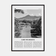 Lake Nicaragua Travel B&W Poster