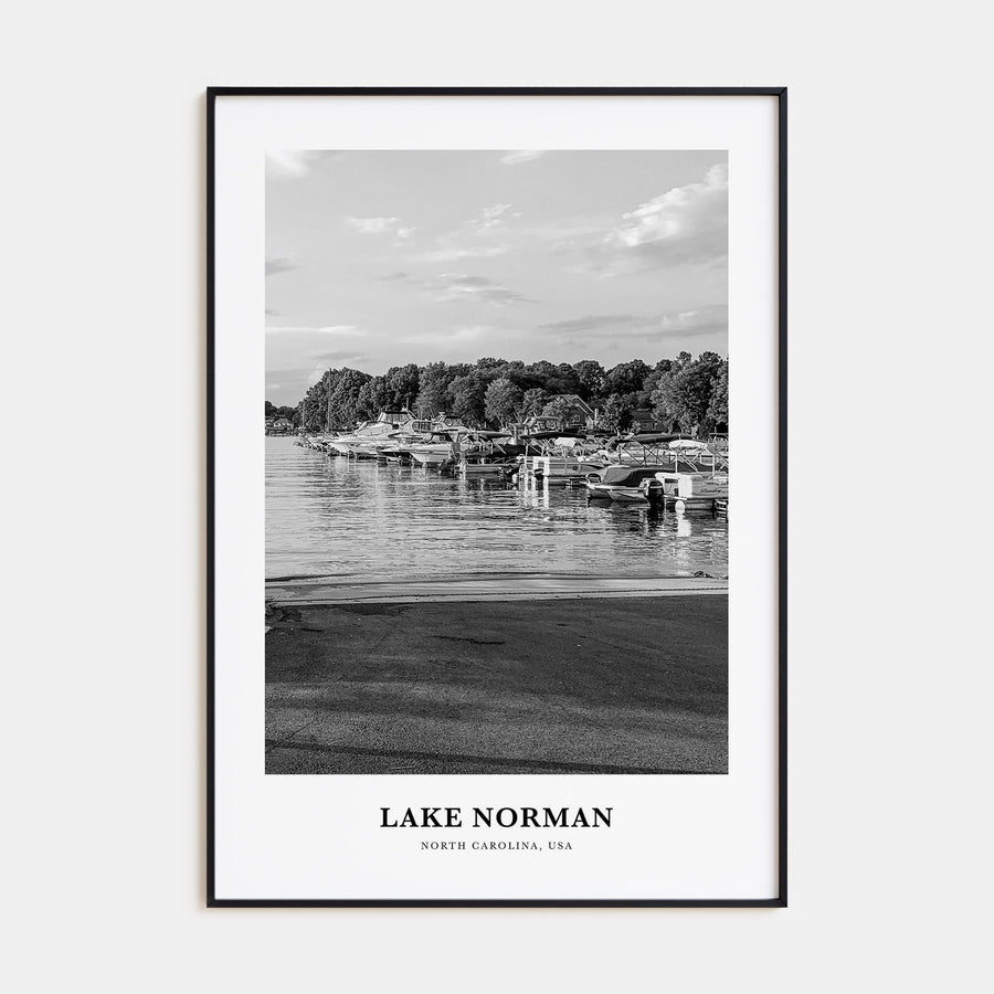 Lake Norman Portrait B&W Poster