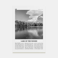Lake of the Woods Travel B&W Poster
