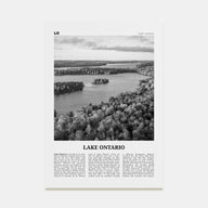 Lake Ontario Travel B&W Poster