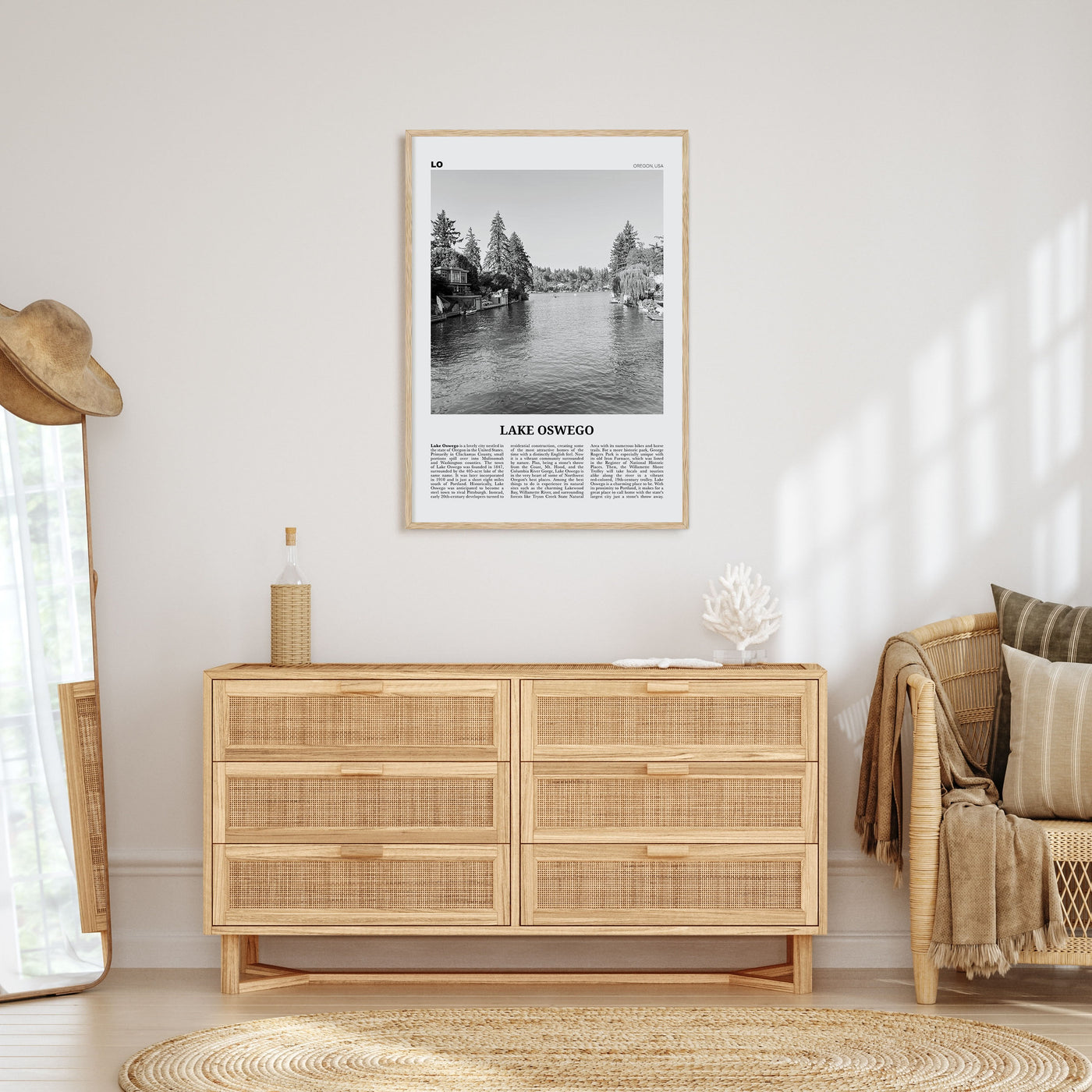 Lake Oswego Travel B&W Poster